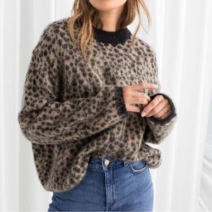 & other stories cheetah print mohair sweater